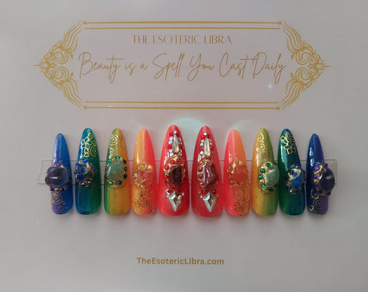 7 Chakra Press on Nails